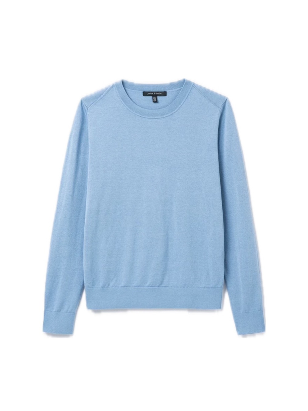 Light Blue Cotton-Silk Blend Crewneck Sweater